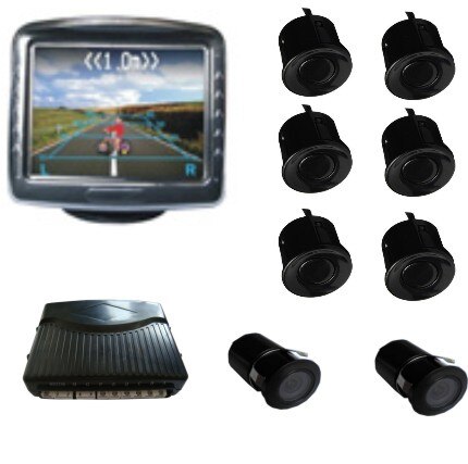 비디오 주차 센서 시스템 듀얼 뷰 주차 센서, 2 개의 자동차 카메라 및 3.5 인치 스크린 주차 지원